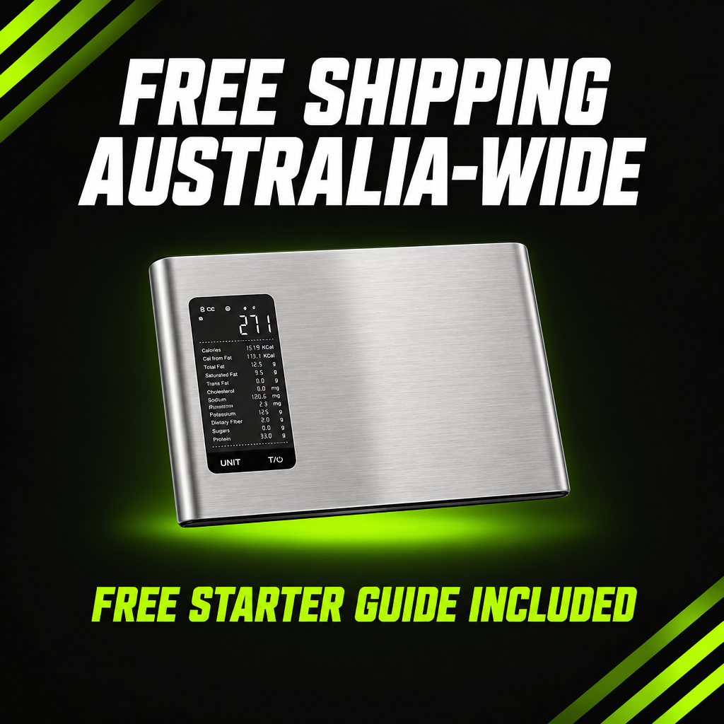 Free shipping Australia-wide and free starter guide included with the Calore scale